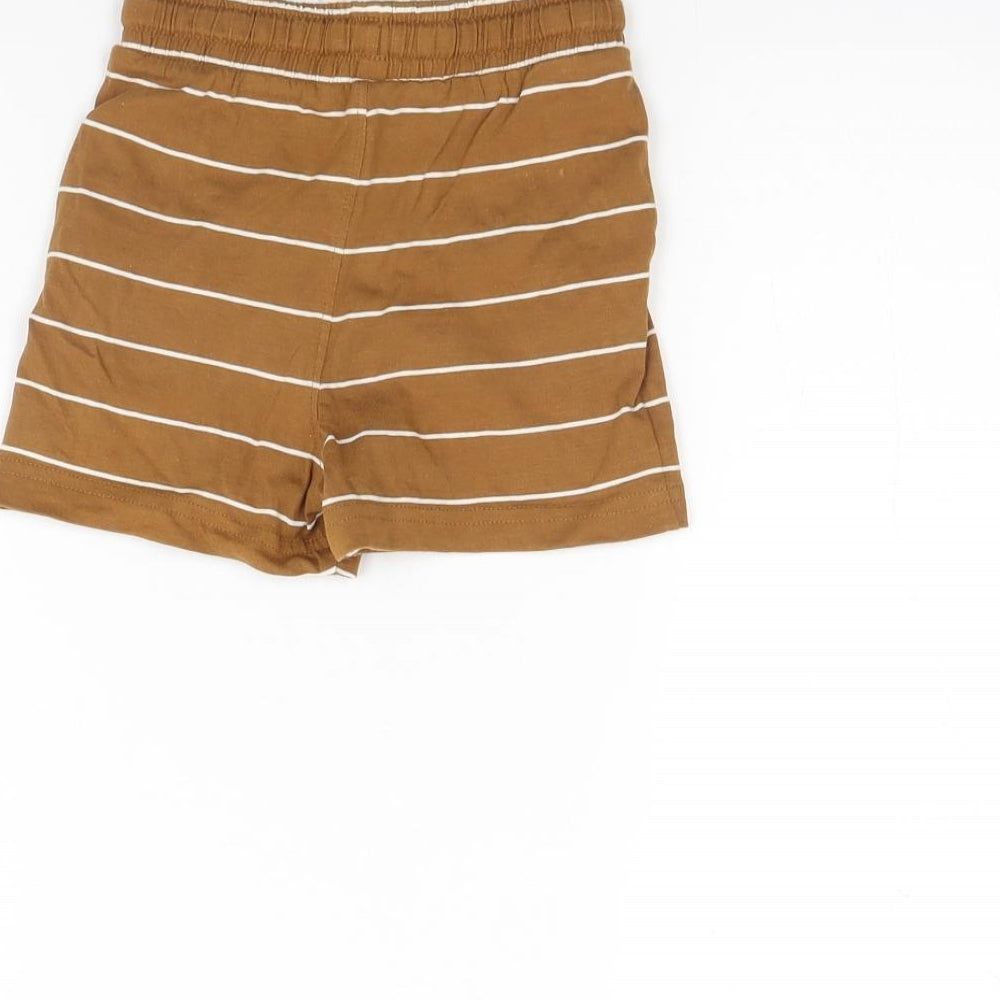TU Girls Brown Striped Sweat Shorts Size 2 Years
