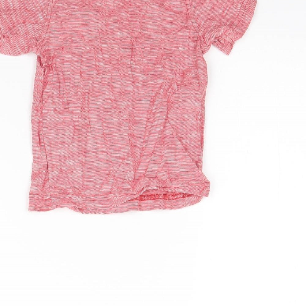 George Girls Red Herringbone Basic T-Shirt Size 12 Months