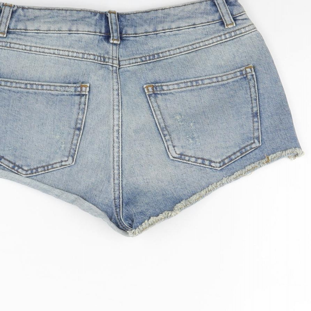 Topshop Womens Blue Denim Cut-Off Shorts Size 26 in