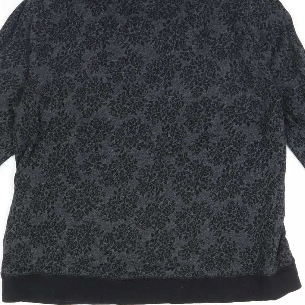 Dorothy Perkins Womens Grey Floral Pullover Jumper Size 14
