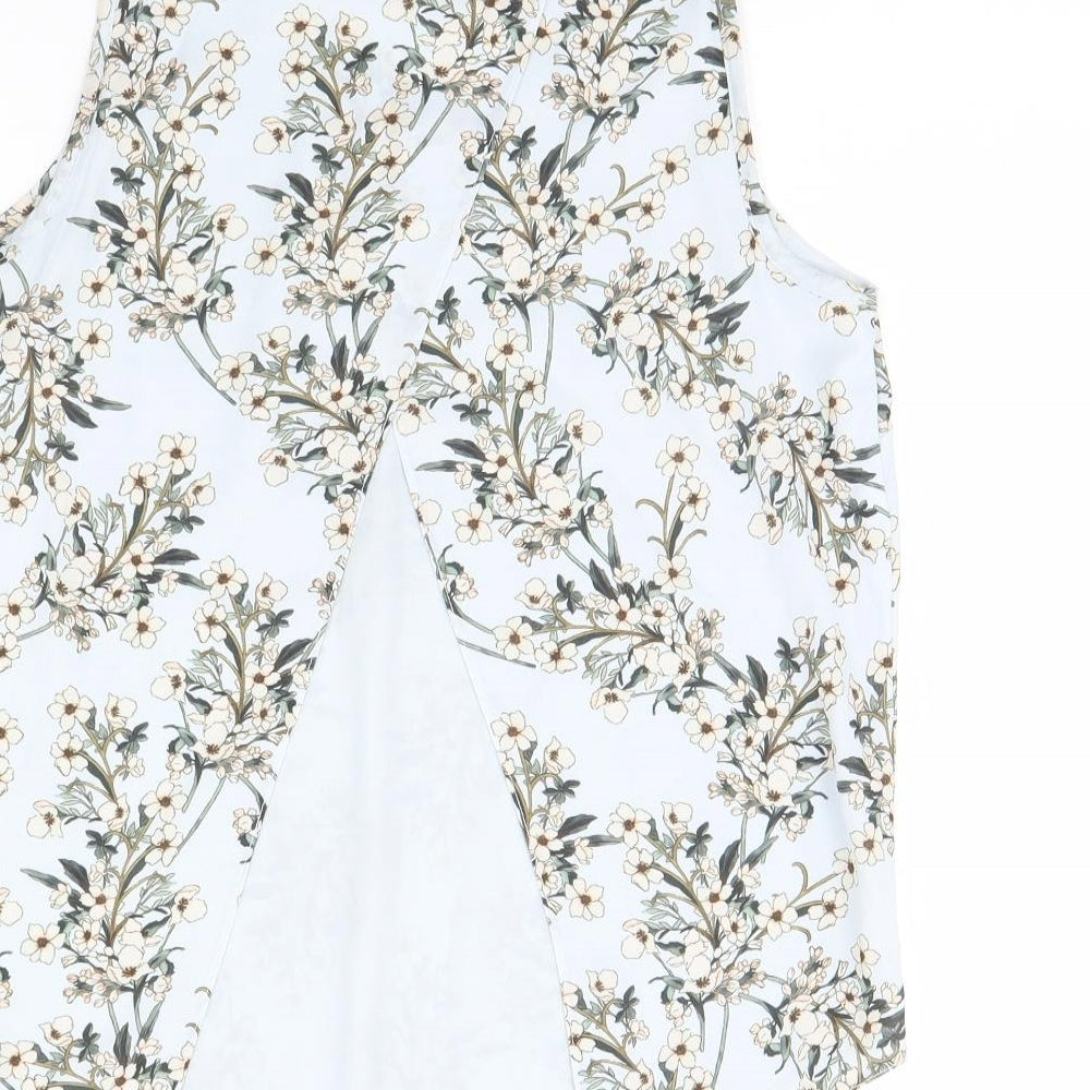 Miss Selfridge Womens Green Floral Basic Tank Size 10