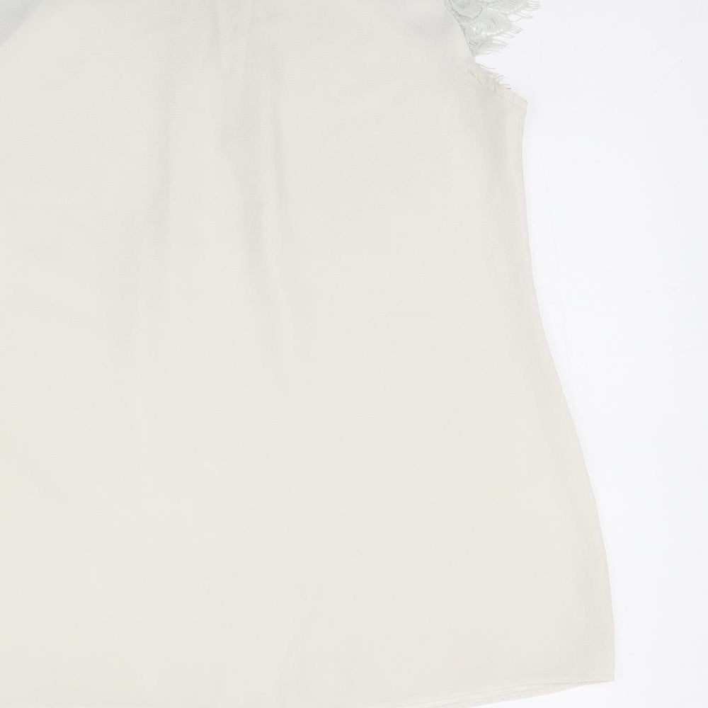 Billie & Blossom Womens Ivory Basic T-Shirt Size 10
