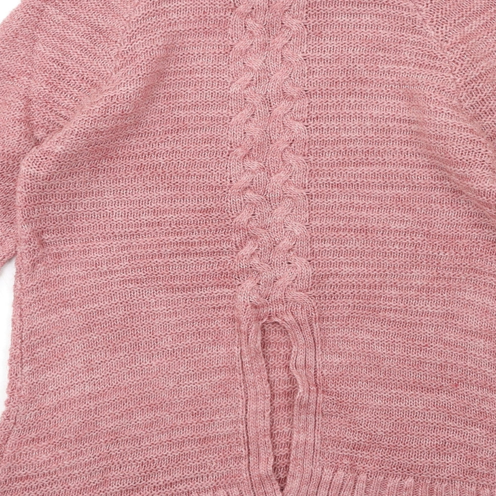 Peacocks Womens Pink Knit Pullover Jumper Size M - OPEN BACK