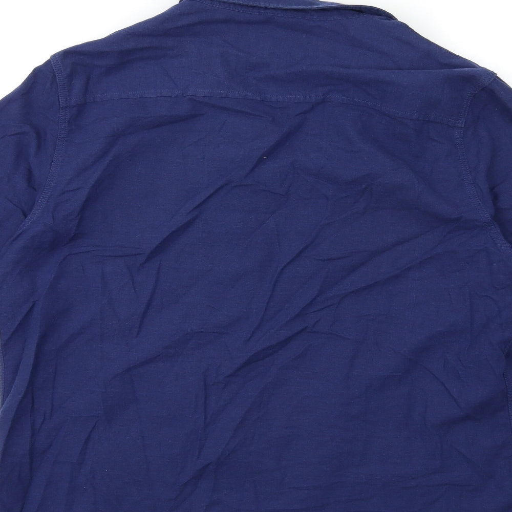 Topman Mens Blue Button-Up Size L
