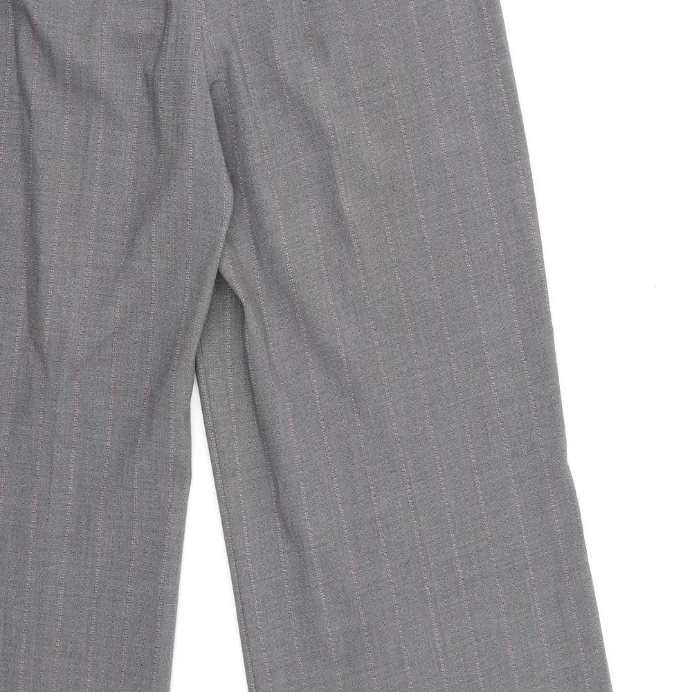 Marks and Spencer Womens Grey Striped Trousers Size 12 L30 in