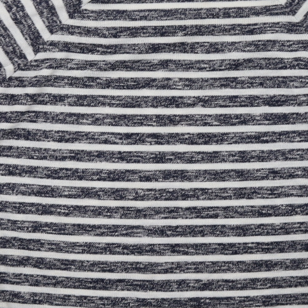 Sainsburys Womens Black Striped Pullover Sweatshirt Size 8