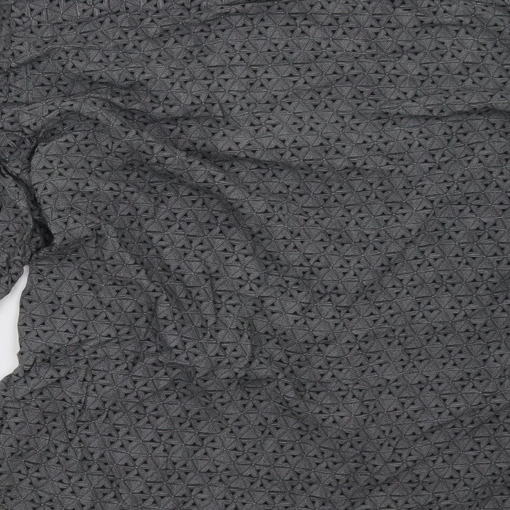 River Island Mens Grey Geometric Polo Size L