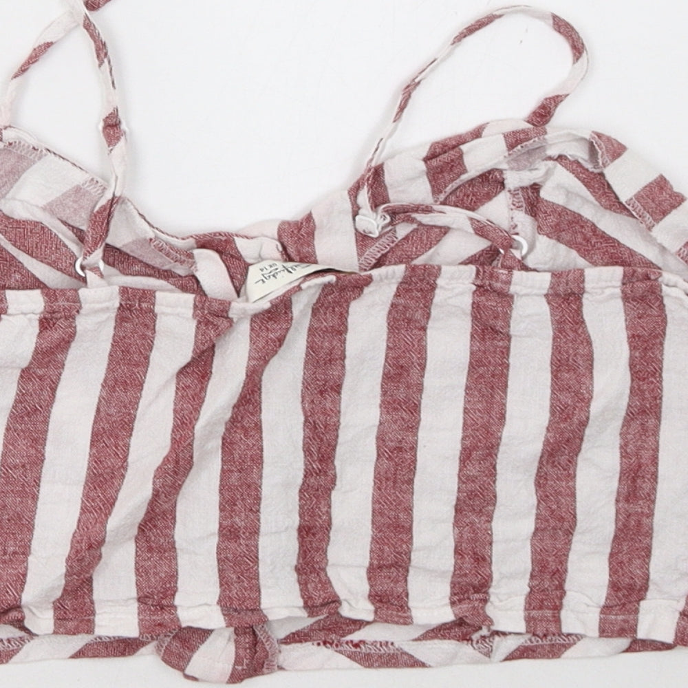 Miss Selfridge Womens Red Striped Basic Tank Size 14