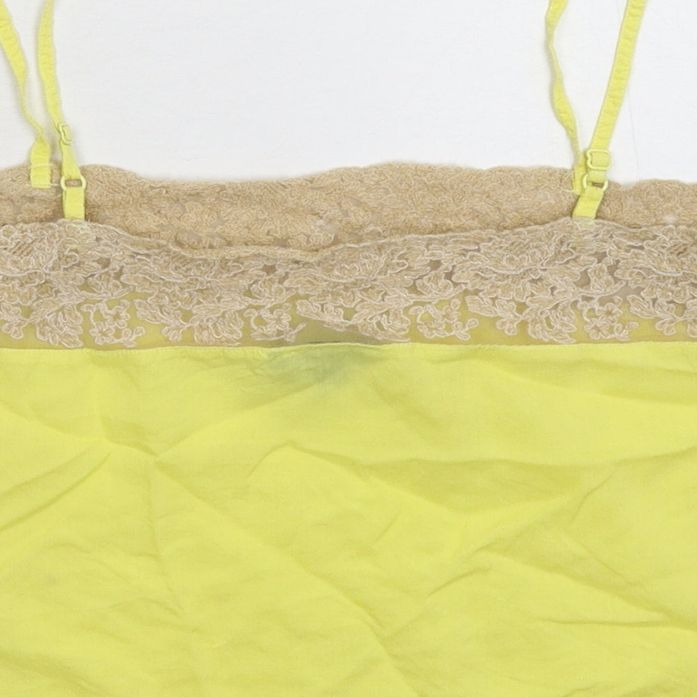 Topshop Womens Yellow Cropped Tank Size 10