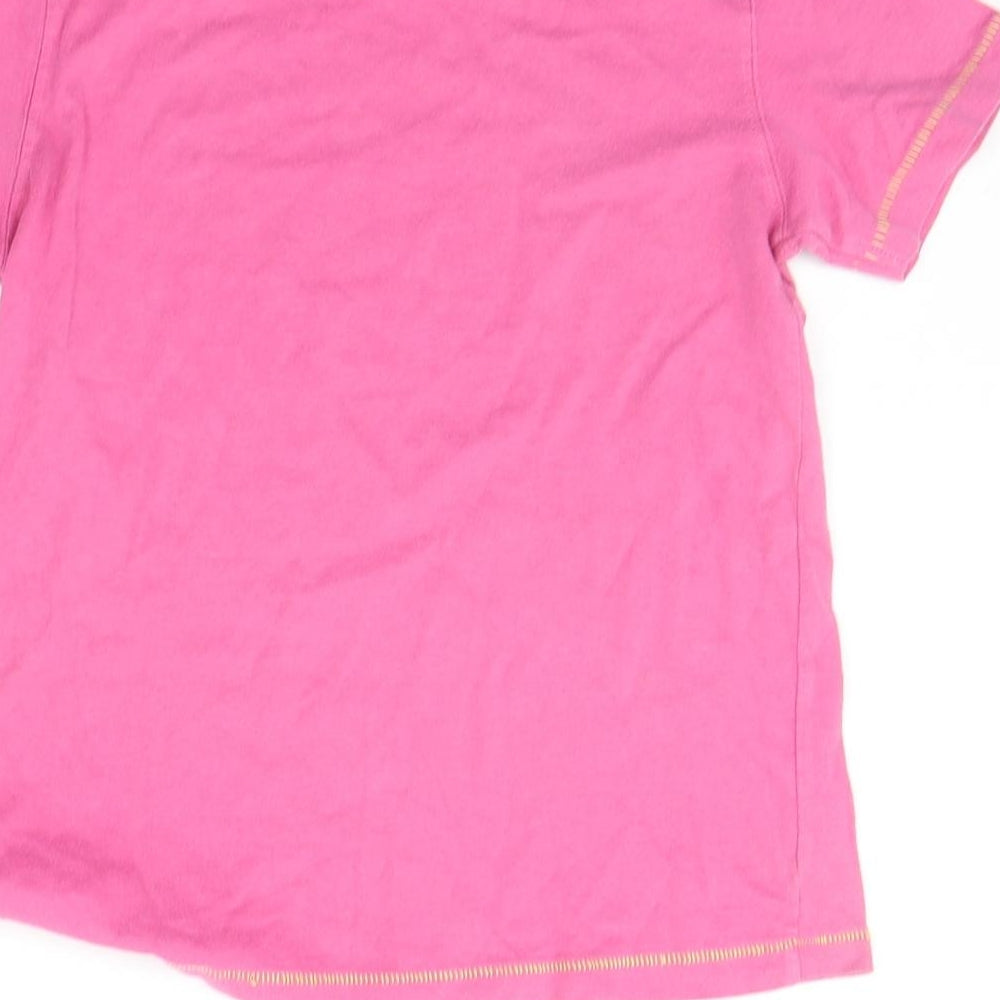 NEXT Girls Pink Basic T-Shirt Size 7 Years - shark