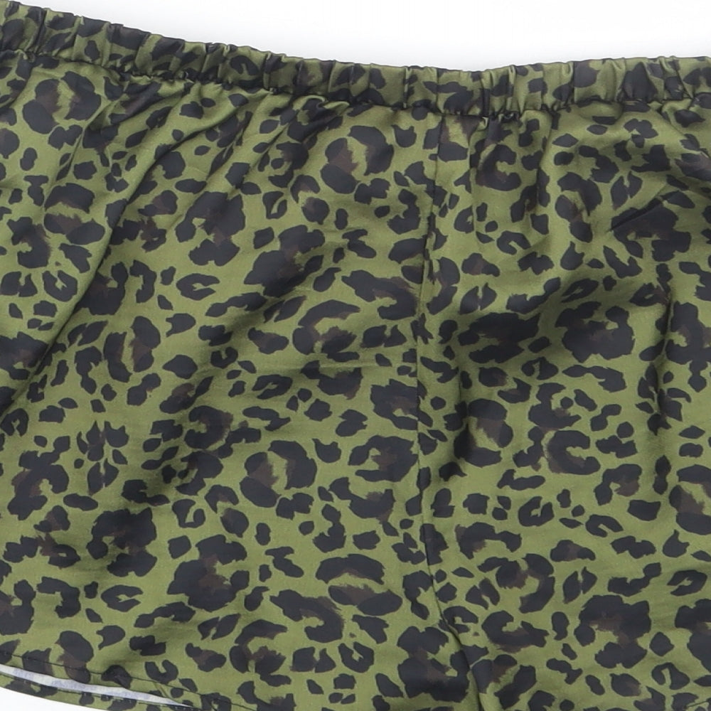 New Look Womens Green Animal Print Sailor Shorts Size 12