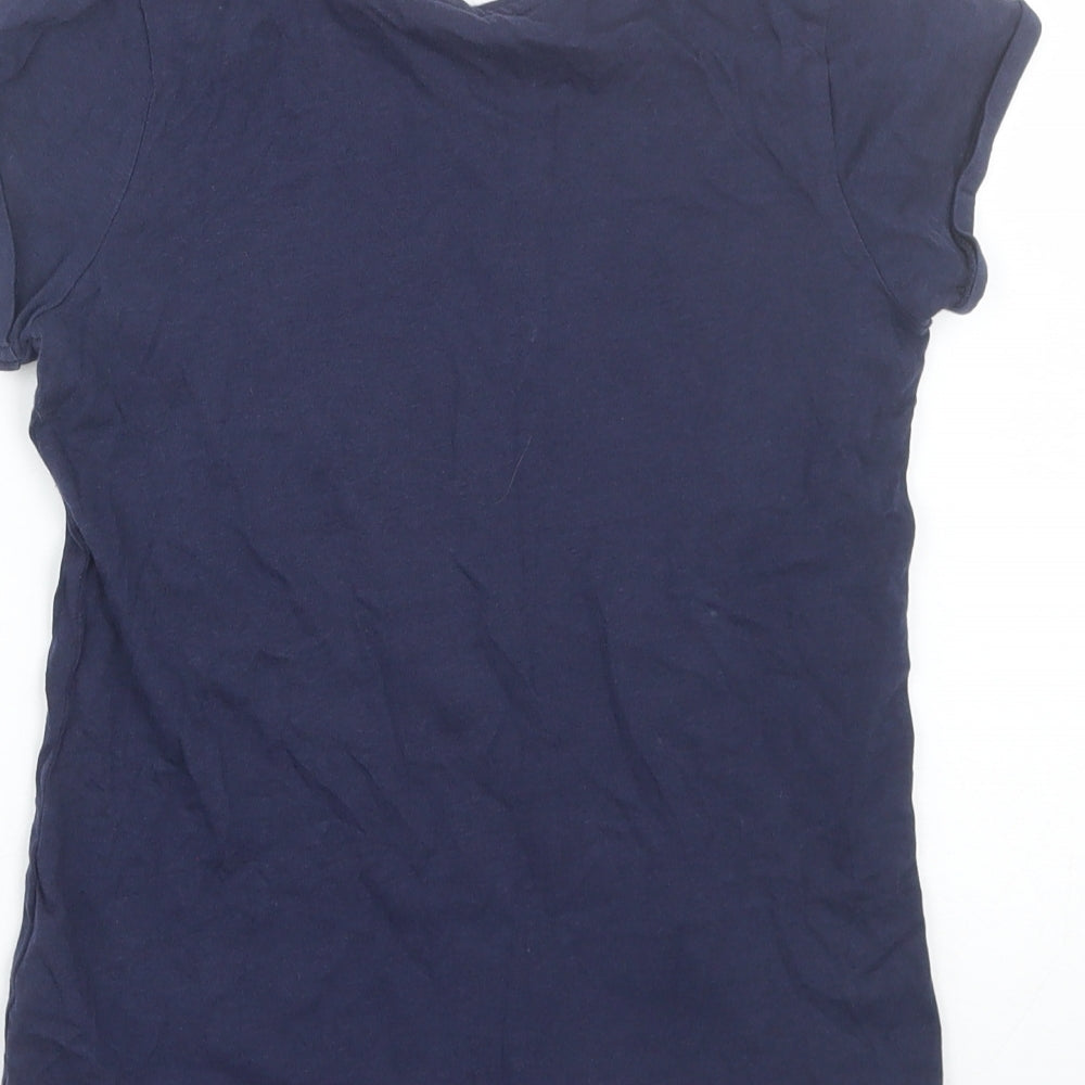 George Girls Blue Basic T-Shirt Size 9-10 Years