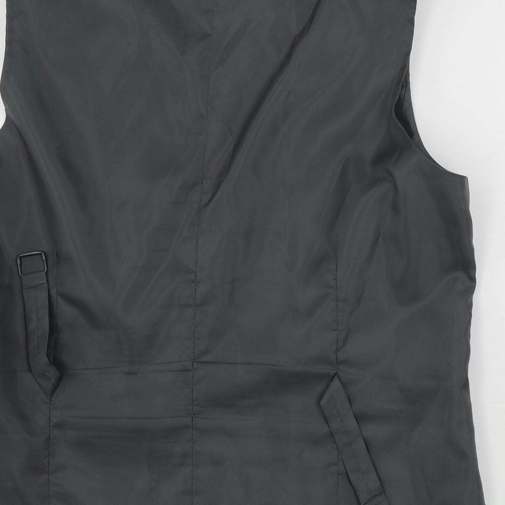 Burton Mens Grey Jacket Suit Waistcoat Size 38