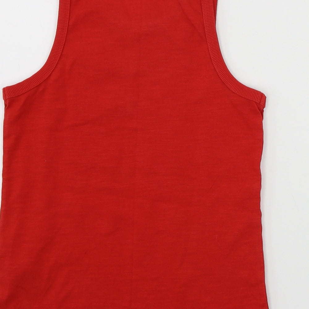 Marks & Spencer Girls Red Basic Tank Size 6-7 Years