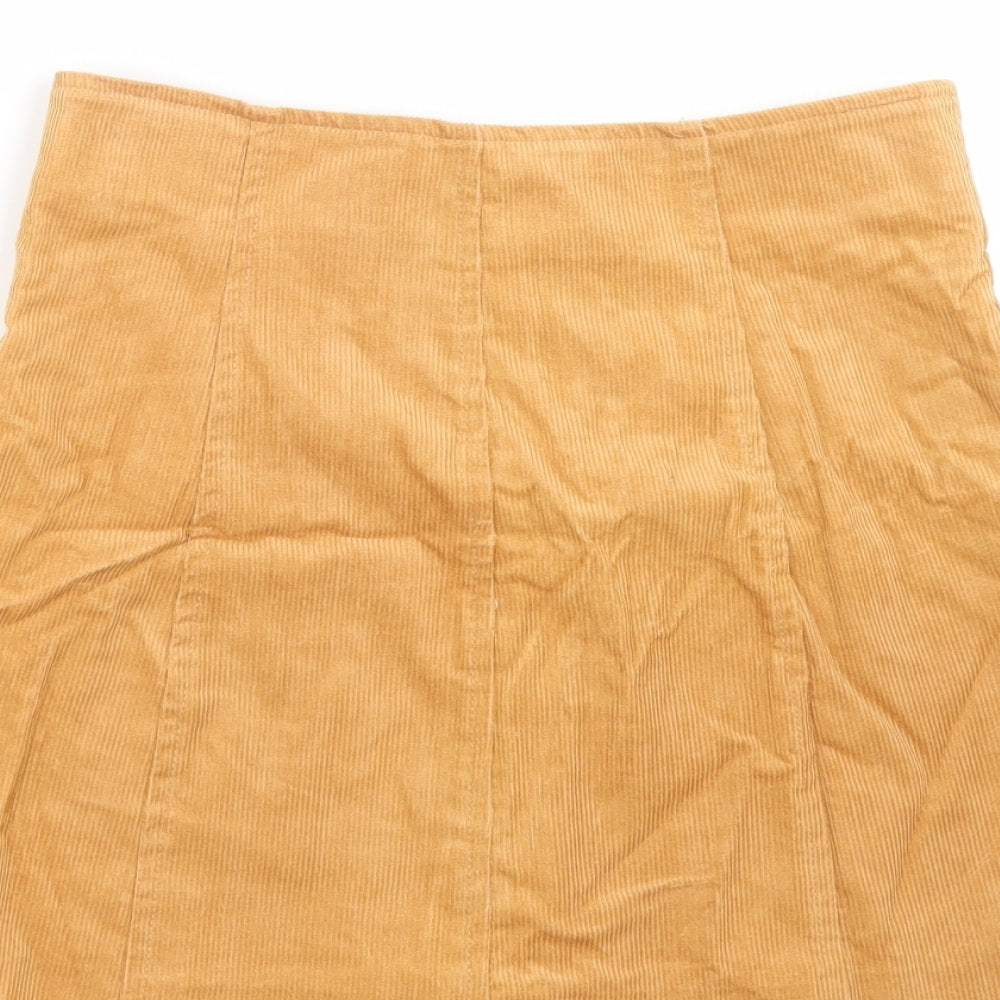 Glamorous Womens Beige Corduroy A-Line Skirt Size XS