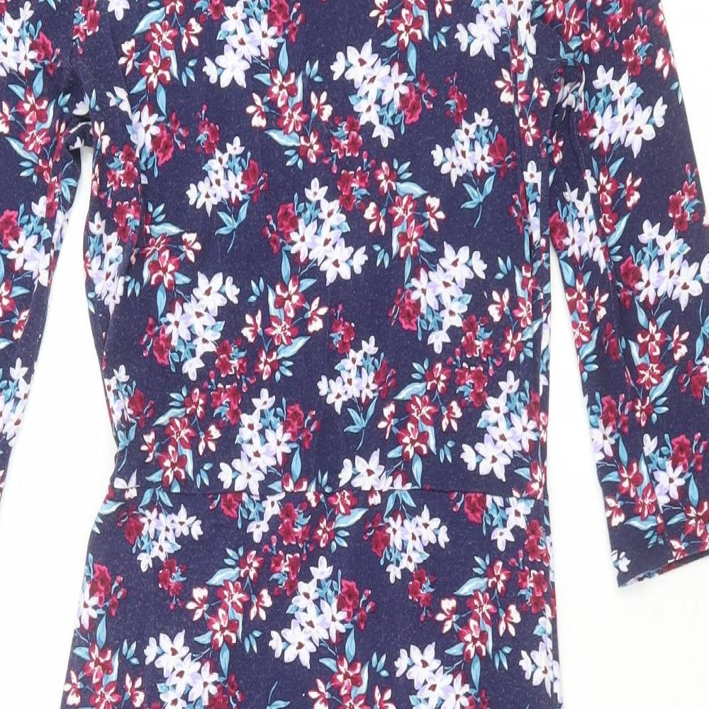 Warehouse Womens Blue Floral Shift Size 10