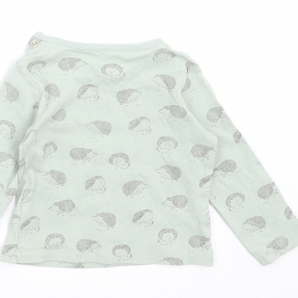 TU Baby Green Basic T-Shirt Size 6-9 Months - hedgehogs