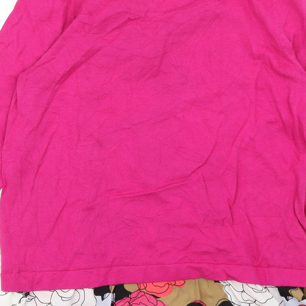 NEXT Womens Pink Floral Pullover Jumper Size 12