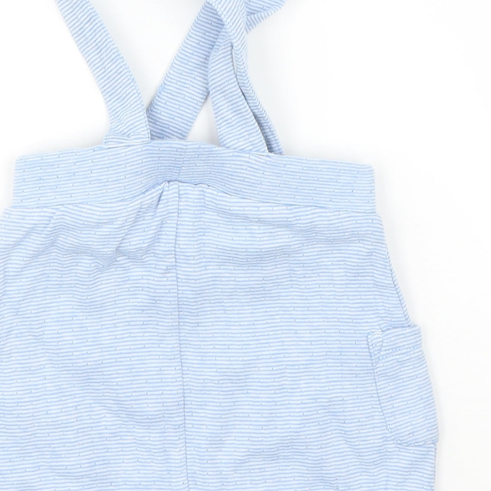 Nutmeg Boys Blue Striped Dungaree One-Piece Size 3-6 Months