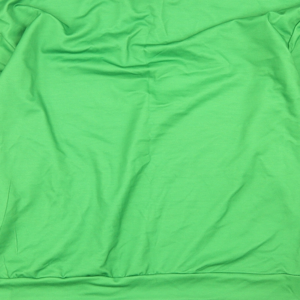 Preworn Womens Green Striped Pullover Jumper Size 2XL