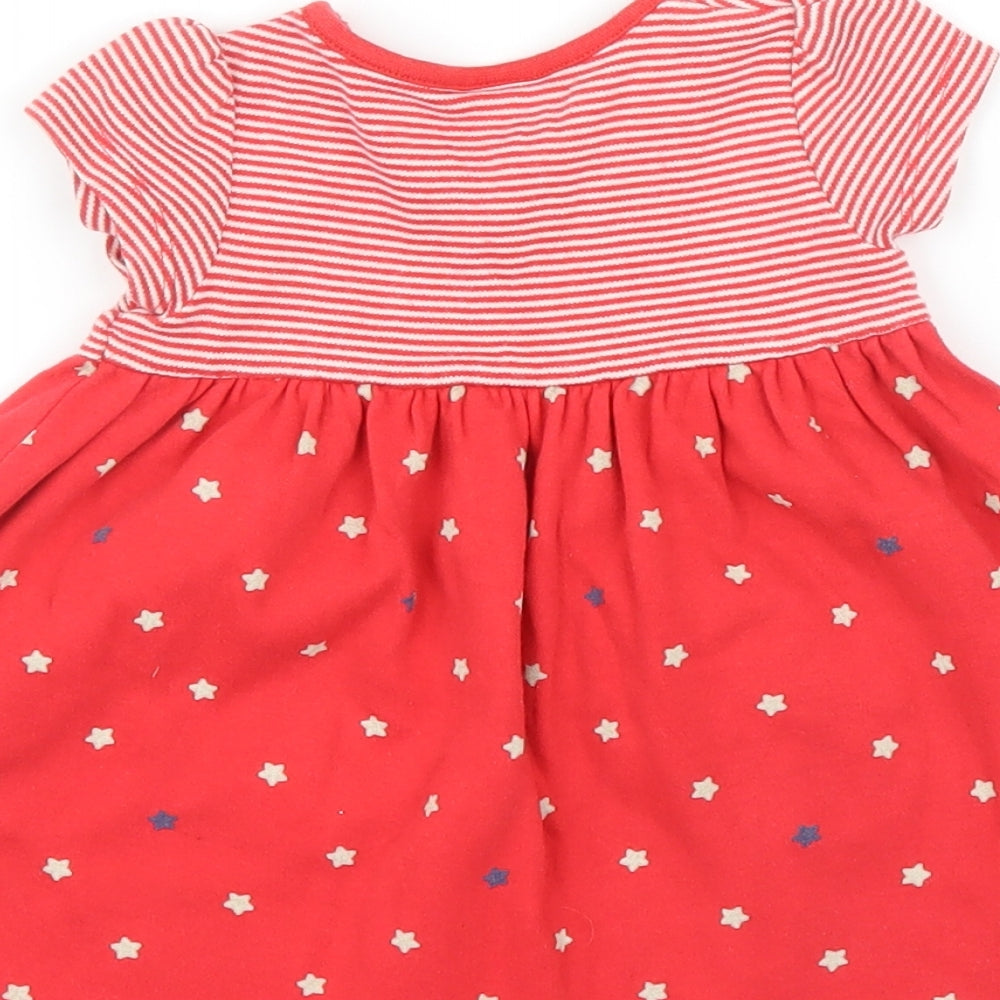 Mini Club Girls Red Striped A-Line Size 3-6 Months