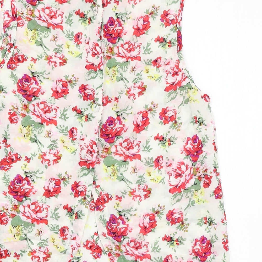 Amber Krystal Womens Multicoloured Floral Basic Blouse Size M