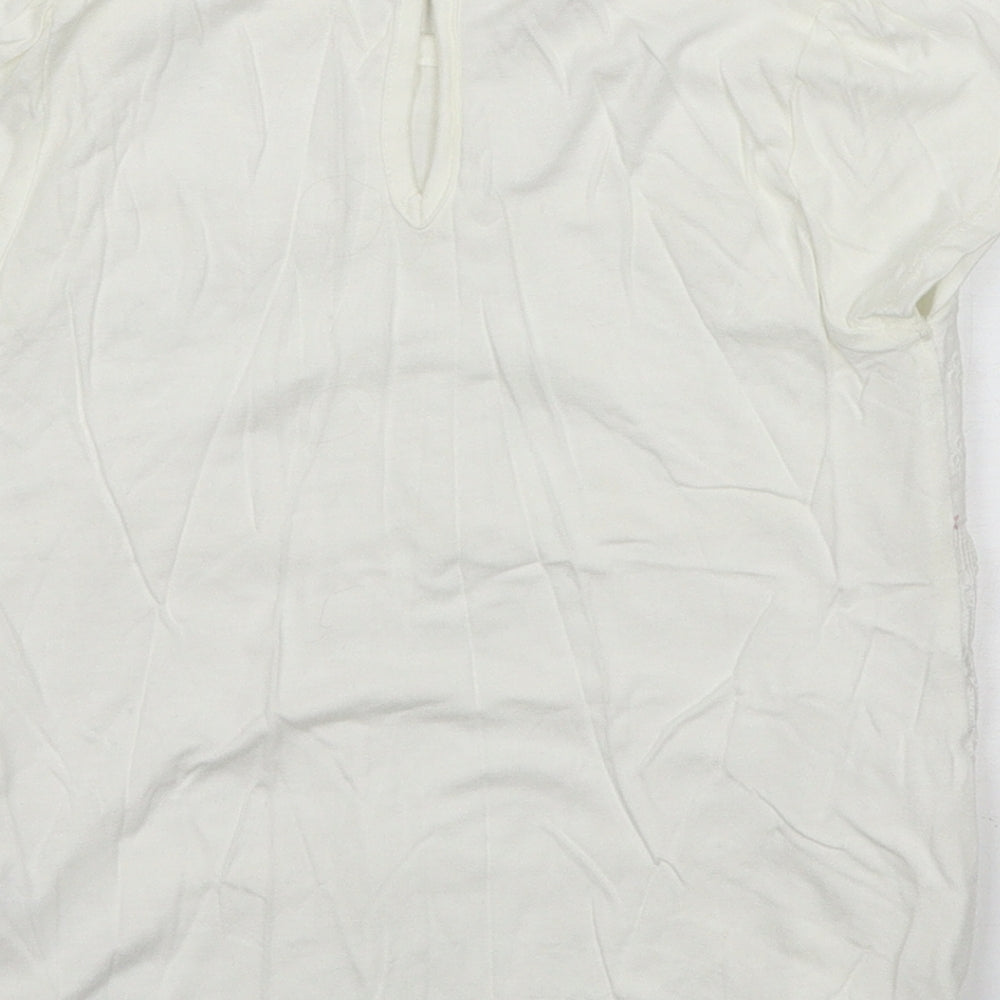 Monsoon Girls White Basic T-Shirt Size 5-6 Years
