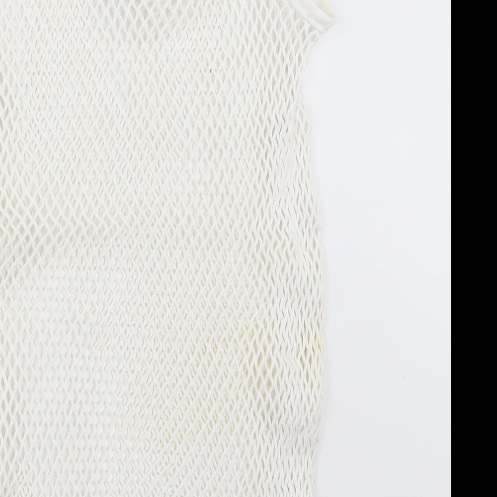 5 Star Womens White Basic Tank Size M