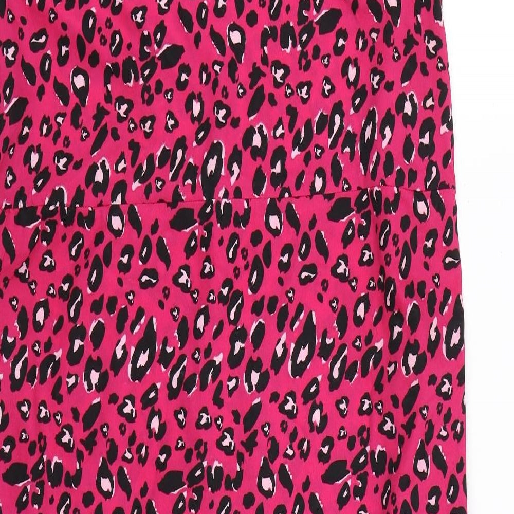Studio Womens Pink Animal Print Shift Size 12