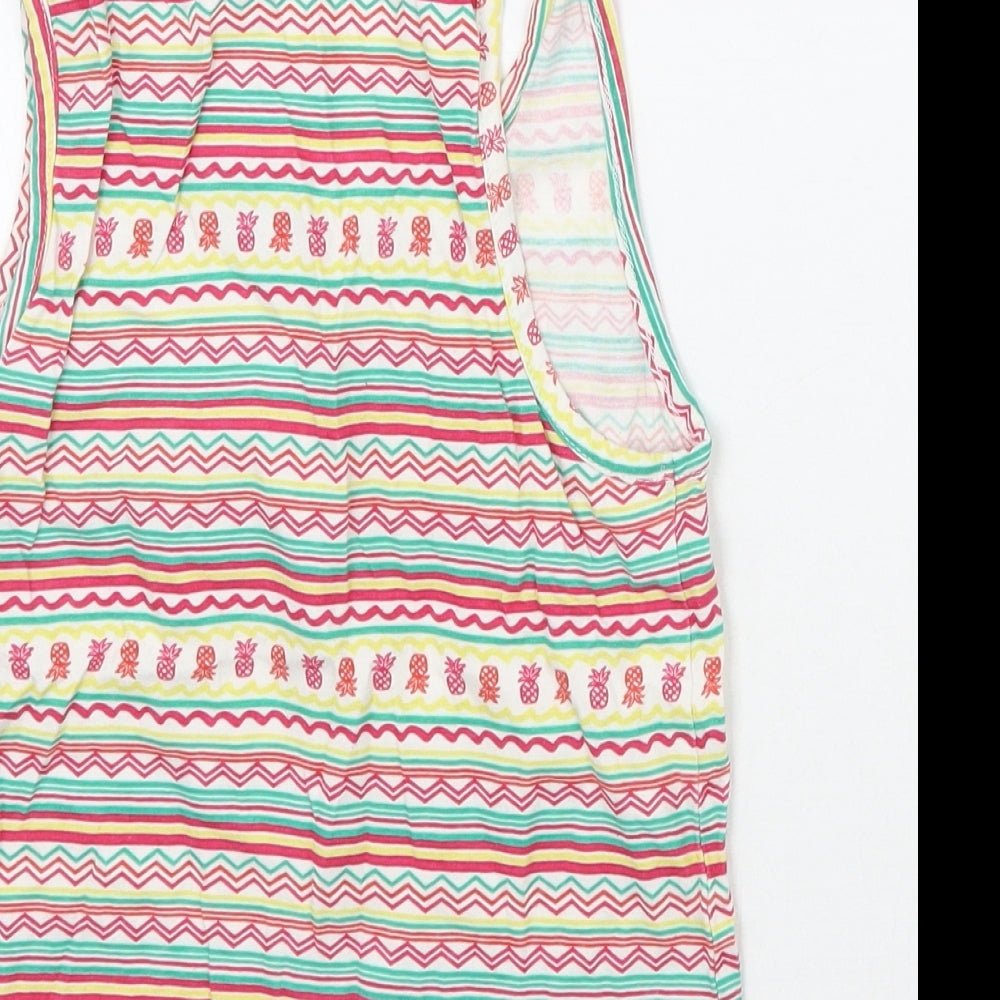 Young Dimension Girls White Striped Basic Tank Size 5-6 Years