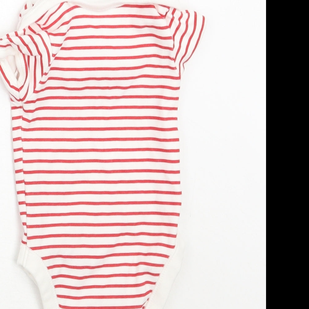 George Baby White Striped Babygrow One-Piece Size 3-6 Months