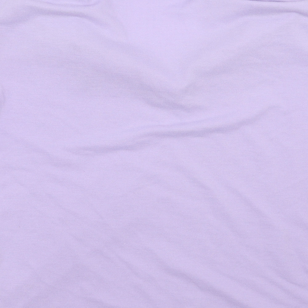Preworn Womens Purple Floral Basic Polo Size S
