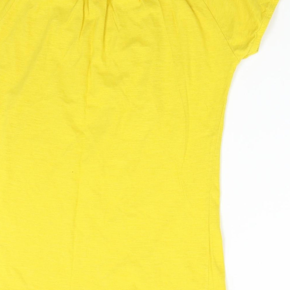 Isle Womens Yellow Basic T-Shirt Size S
