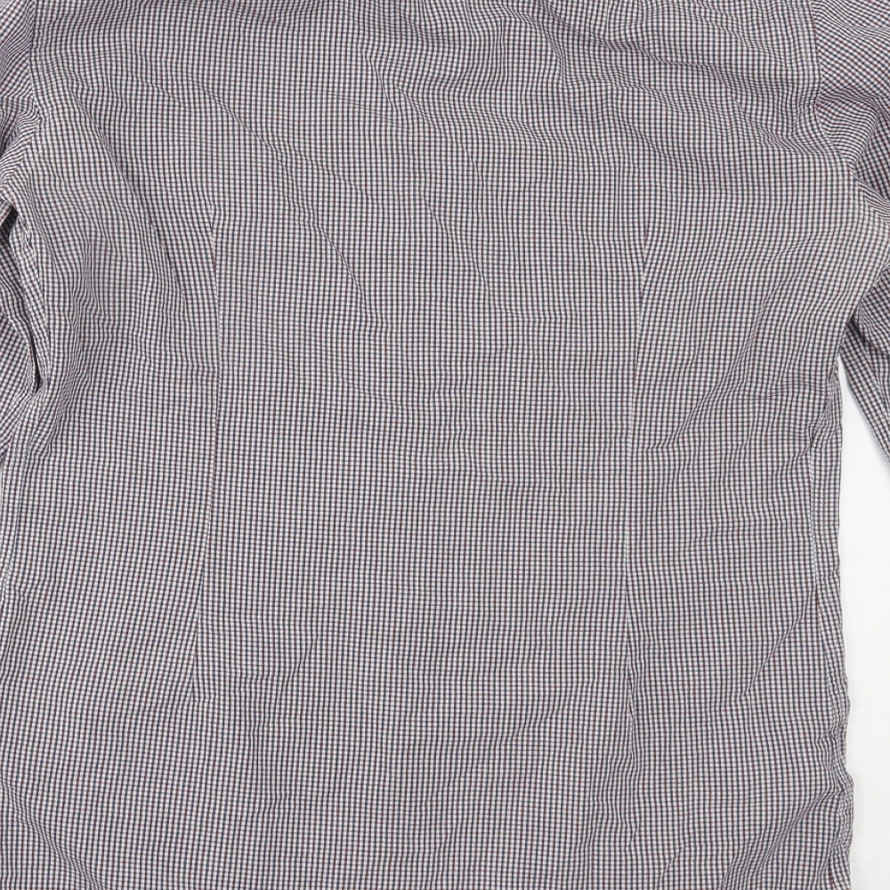 Marks & Spencer Mens Blue Plaid Button-Up Size 14.5