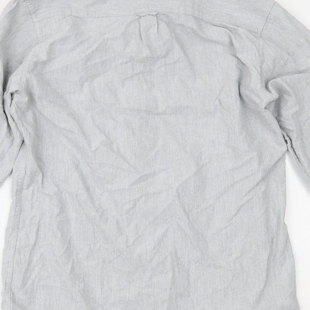 Primark Mens Grey Button-Up Size S