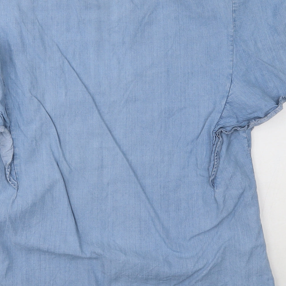 TRW&CO Womens Blue Basic Blouse Size M