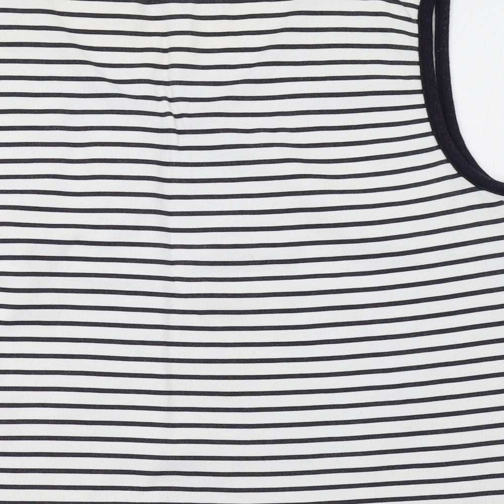 Club St Honore Womens White Striped Basic Tank Size L