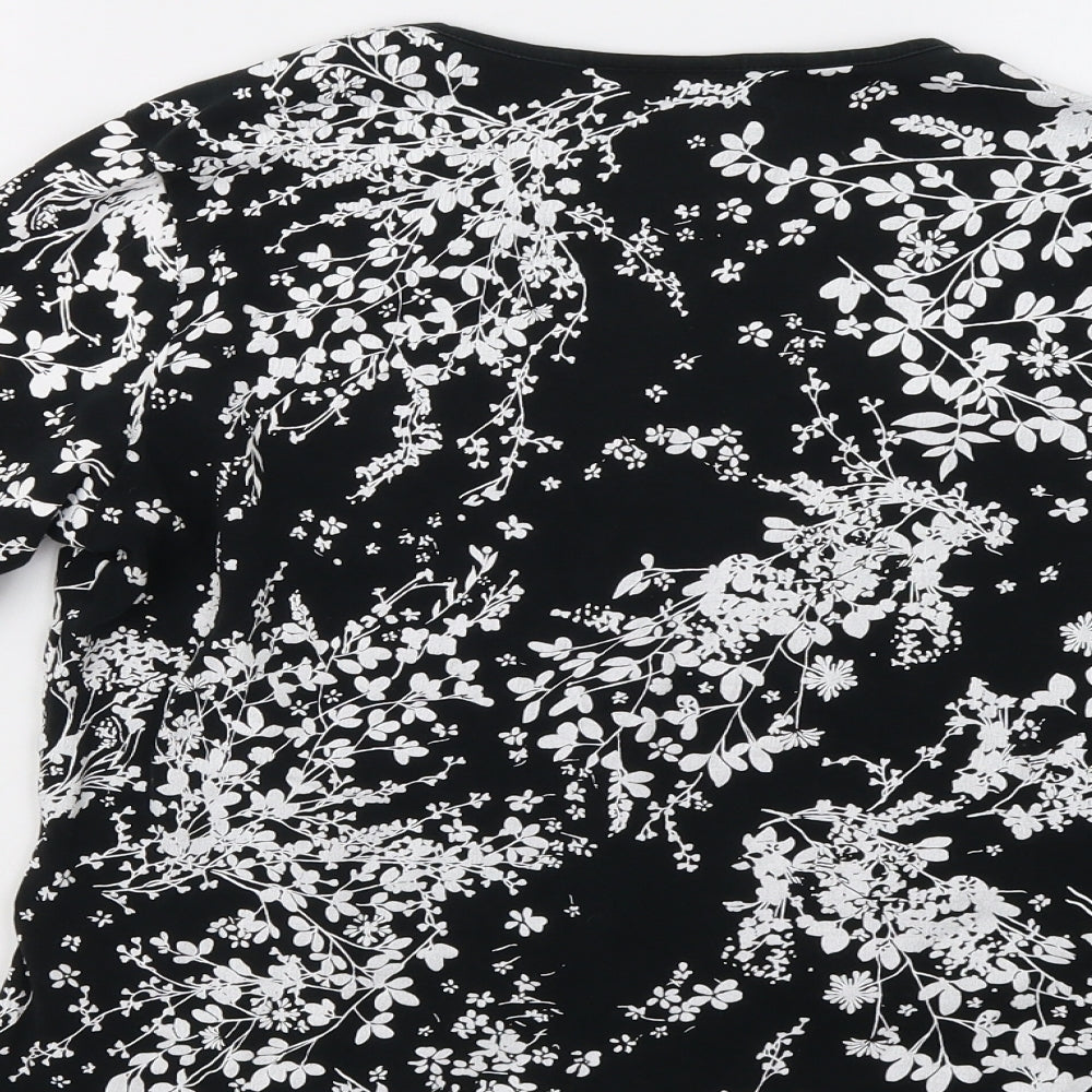 Mexx Womens Black Floral Basic Blouse Size M