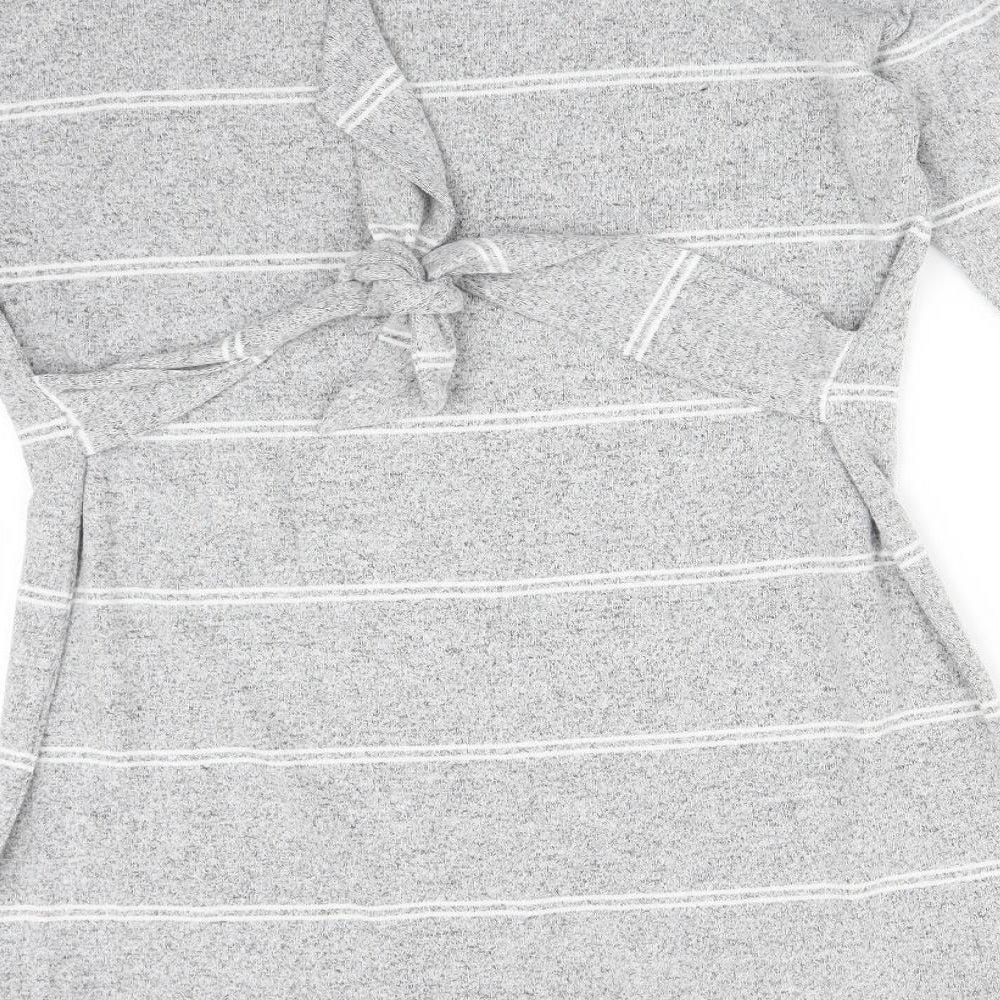 F&F Womens Grey Striped A-Line Size 14