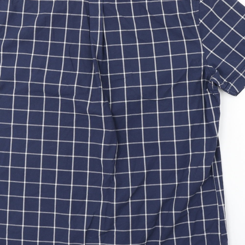 NEXT Mens Blue Check Button-Up Size M
