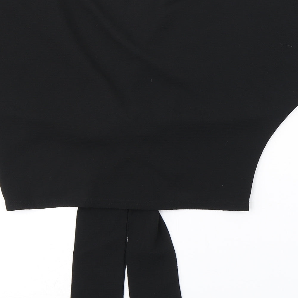 PRETTYLITTLETHING Womens Black Cropped Blouse Size 6