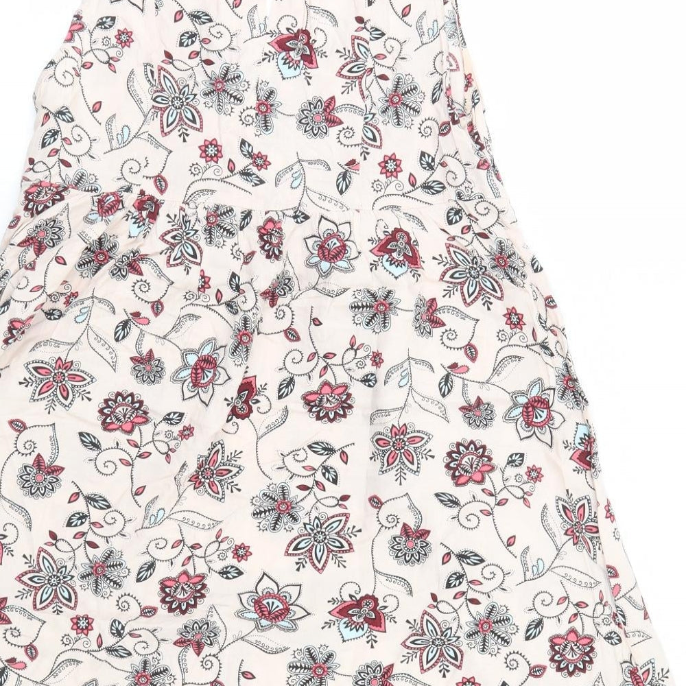 H&M Womens Ivory Floral A-Line Size 8