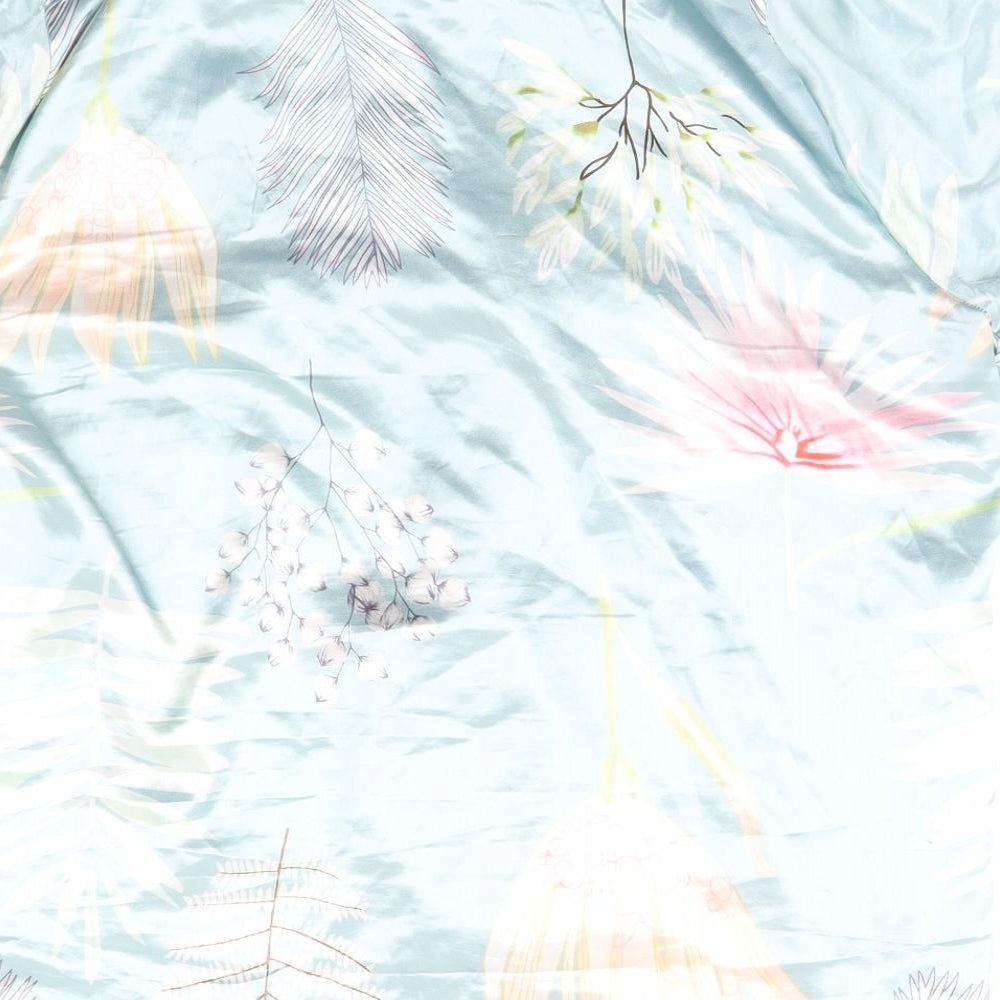 Preworn Womens Silver Floral Button-Up Size L