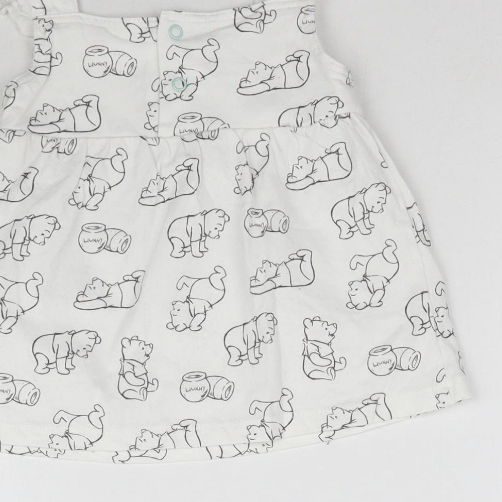 TU Girls White A-Line Size 6-9 Months - Winnie the Pooh