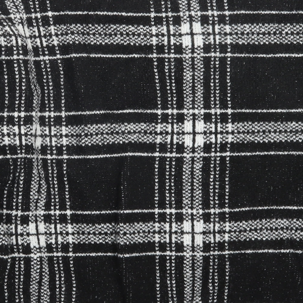Marks & Spencer Womens Black Check Knit Pullover Jumper Size XL