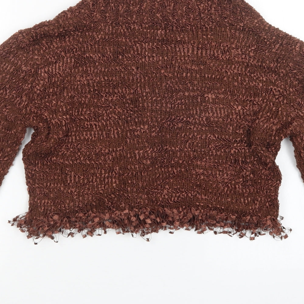 Xited Womens Brown Knit Cardigan Jumper Size M