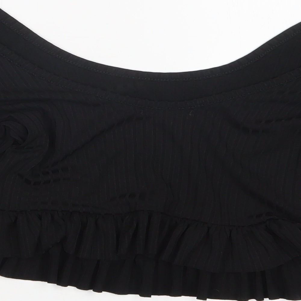 Nasty Gal Womens Black Cropped T-Shirt Size 8