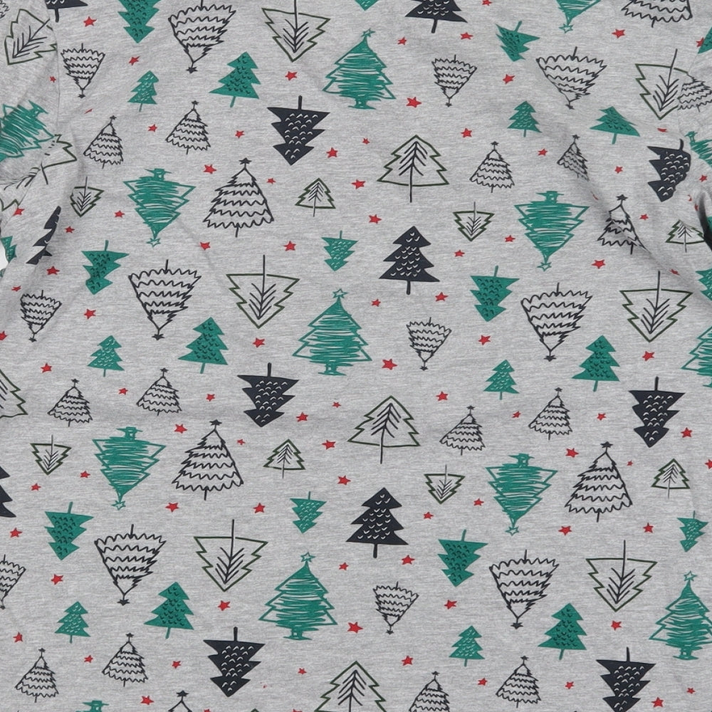 Primark Womens Grey Geometric Top Pyjama Set Size 12 - Christmas