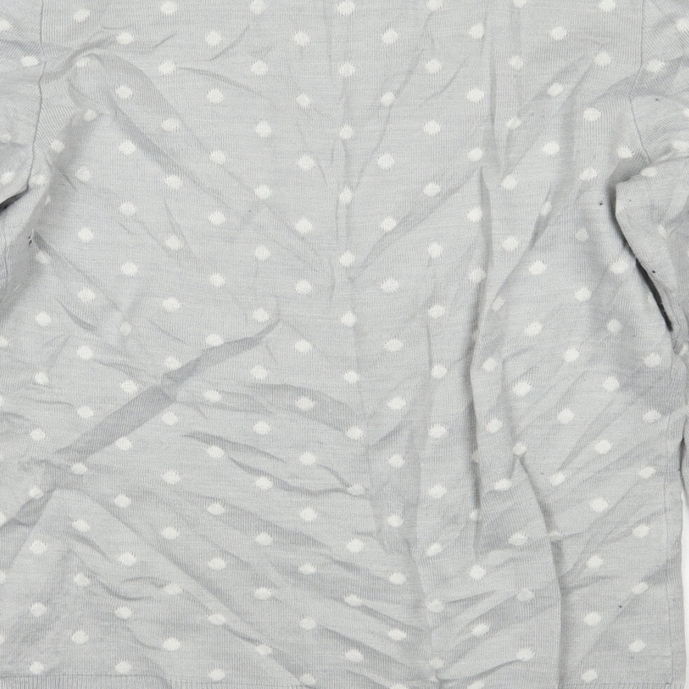 Preworn Womens Grey Polka Dot Pullover Jumper Size 14