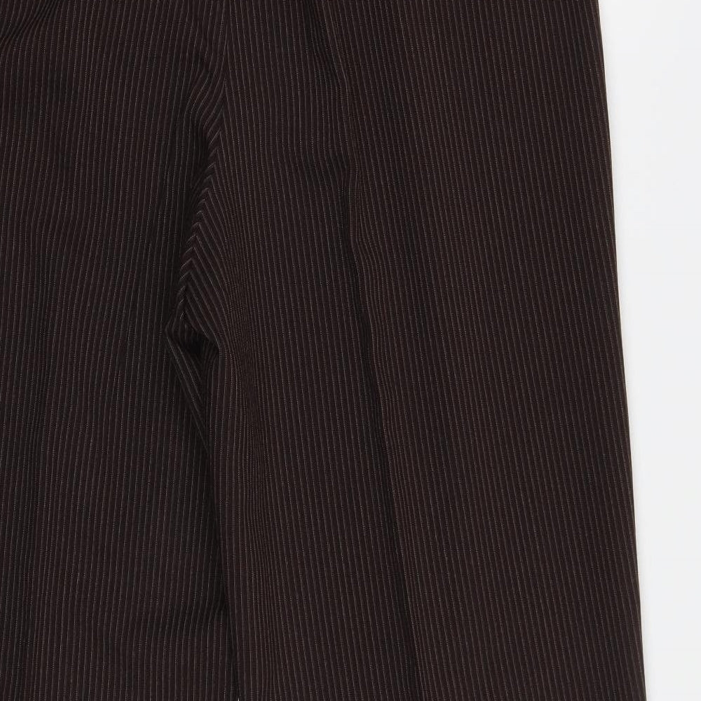 Bonmarché Womens Brown Striped Trousers Size 16 L30 in